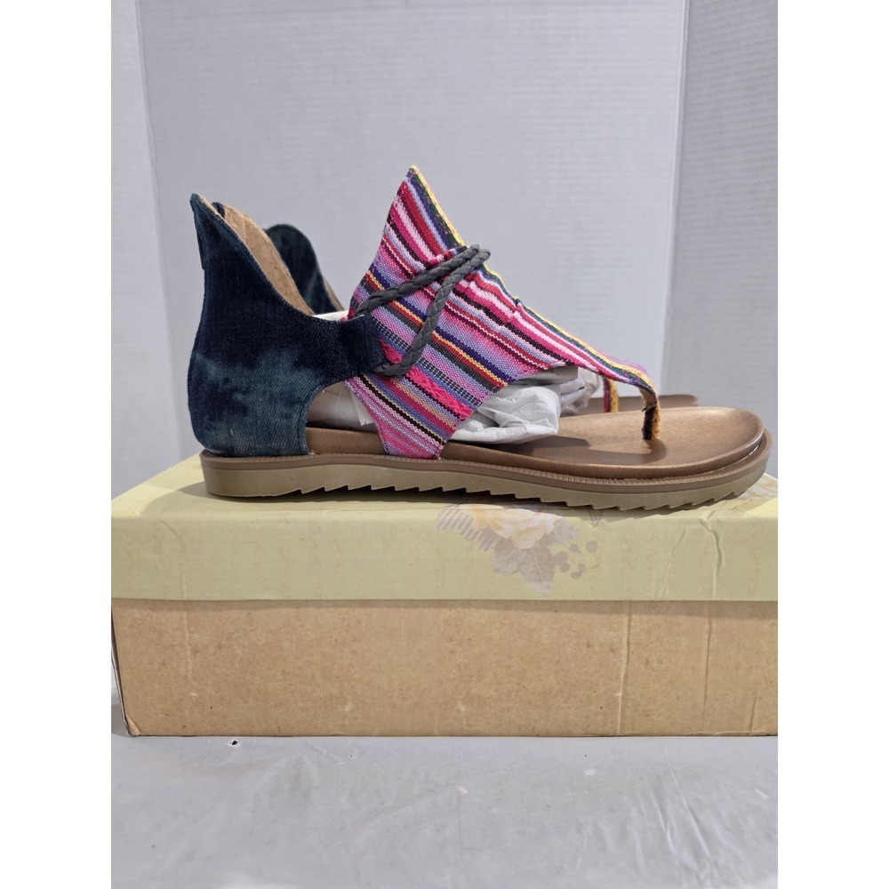 Very G Dakota Pink Blue Striped Sandal‎ Womans Size 9 Denim - Picture 4 of 13